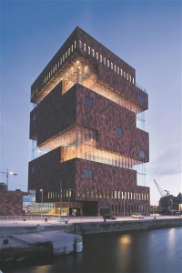 MAS (Museum aan de Stroom, 20 000 m2) Belgias Antwerpis. Neutelings Riedijk Architecten, 2010. Hoonele anti Belgia parima teraskonstruktsiooni auhind (2012). 