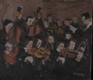 Endel Kõks. Orkester. Õli, vineer, 1941. 