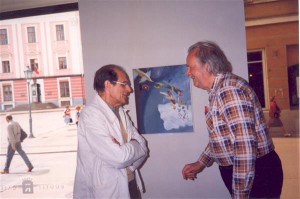 Ilmar Malin ja Ilmar Laaban Tartus Rüütli galeriis 2. aprillil 1993.