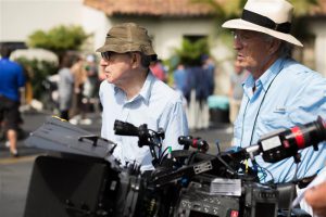 Woody Allen ja Vittorio Storaro „Koorekihi“ („Café Society“, Woody Allen, 2016. ) võtetel.  See oli Allenile esimene kogemus digitaalse kaameraga. 