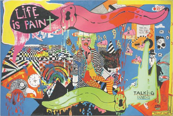 Robin Nõgisto. Rääkivad vikerkaared. Akrüül, lõuend, 2015.