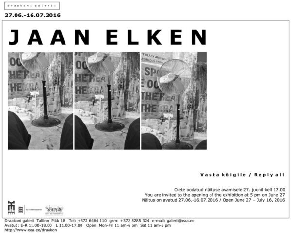 Jaan Elken avab isikunäituse Draakoni galeriis