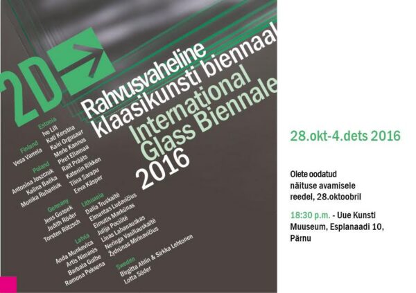 Rahvusvaheline klaasikunsti biennaal “2D” Pärnus, Uue Kunsti Muuseumis