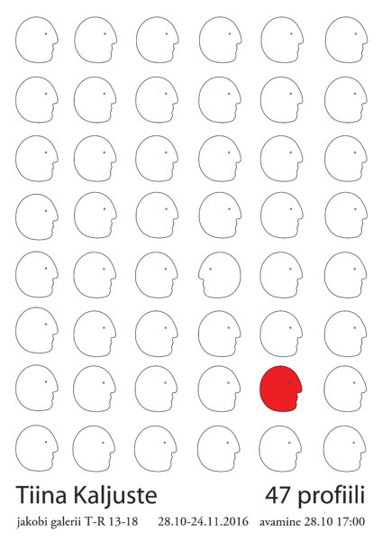 Tiina Kaljuste näitus “47 profiili” Jakobi galeriis