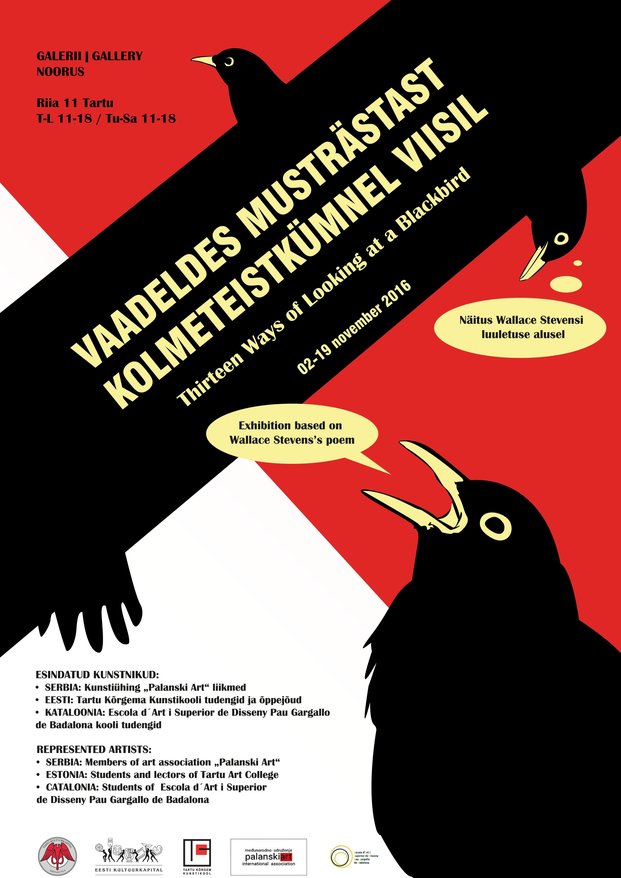 Serbia, Eesti ja Kataloonia kunstnike joonistus- ja graafikanäitus “Vaadeldes musträstast kolmeteistkümnel viisil”