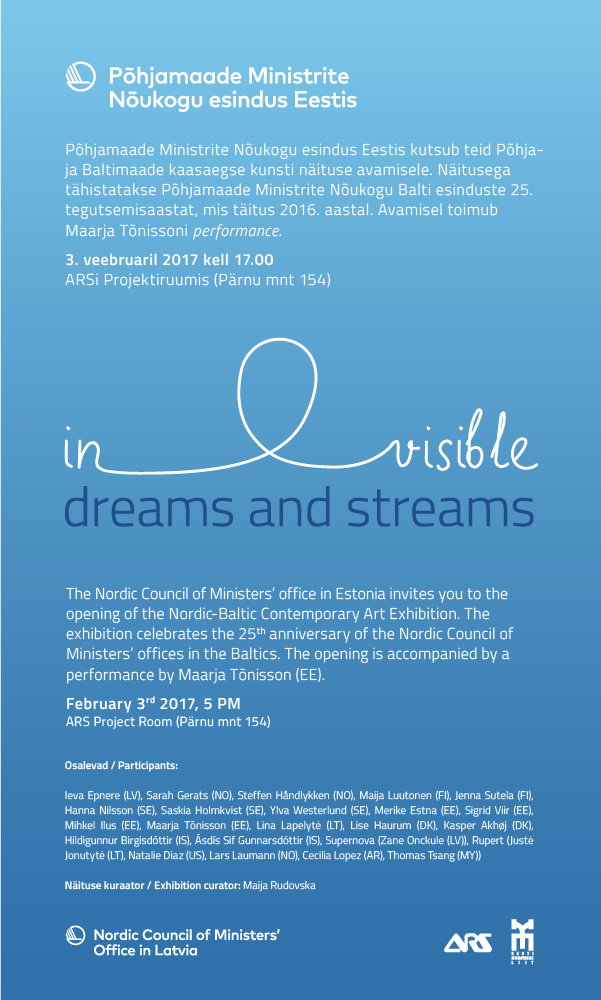 Näitus „The (In)visible dreams and streams“ ARSi Projektiruumis
