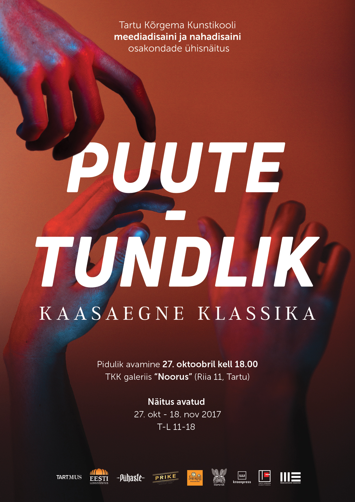 TKK meediadisaini ja nahadisaini osakondade ühisnäitus “Puutetundlik – kaasaegne klassika” galeriis Noorus