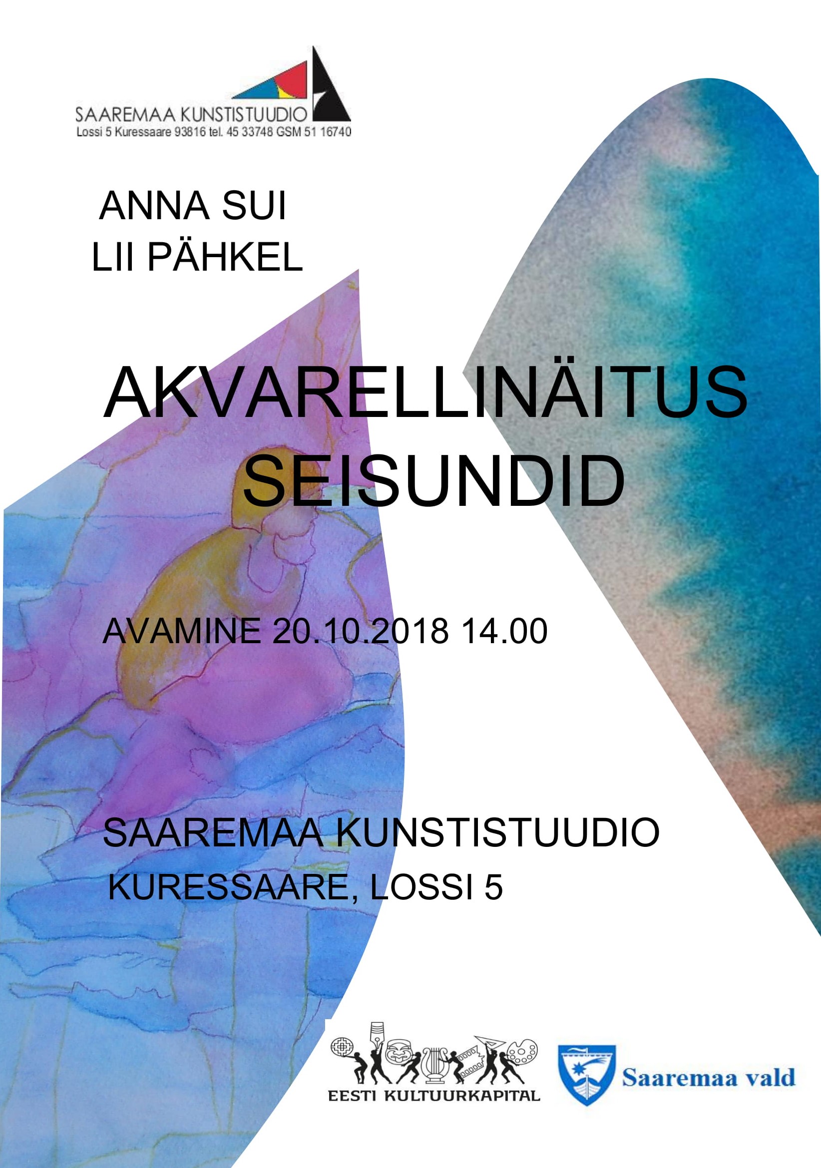 Anna Sui ja Lii Pähkli ühisnäitus “Seisundid” Saaremaa Kunstistuudio Galeriis