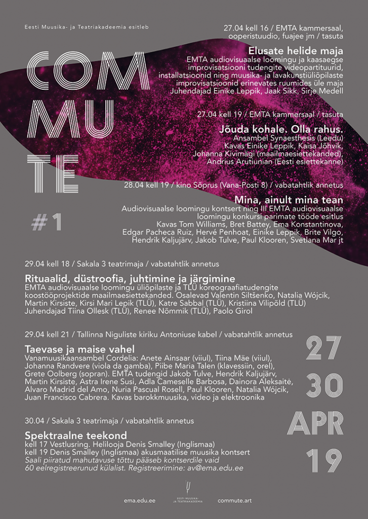 Stardib uus audiovisuaalse loomingu festival COMMUTE#1