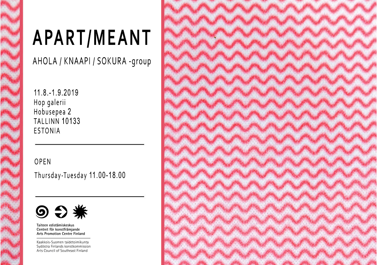 Soome ehtekunstnike rühmituse AHOLA / KNAAPI / SOKURA näitus APART/MEANT HOP galeriis