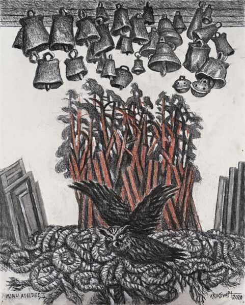 Kunstnik joonistab ateljeevaikuses oma m&otilde;tted kuuldavaks